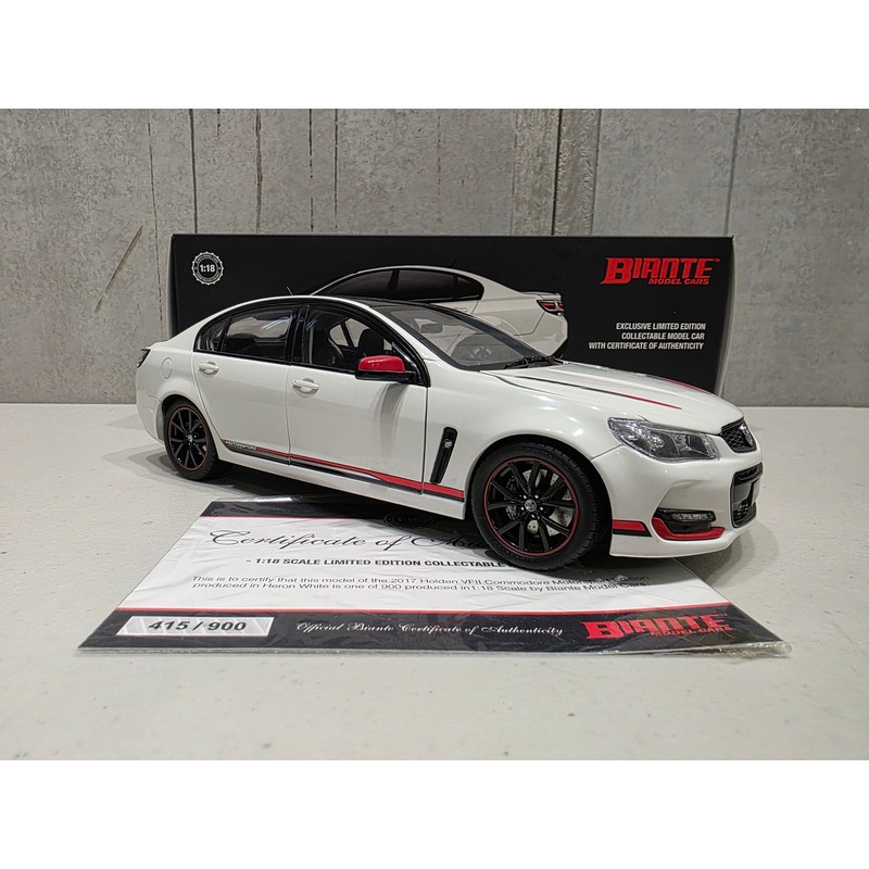 2017 HOLDEN VF II COMMODORE MOTORSPORT EDITION – HERON WHITE – 1:18 SCALE DIECAST MODEL – BIANTE