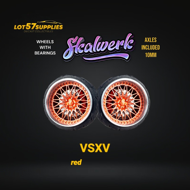 Custom Order Only – Skalwerk – VSXV – RED – 1:64 (1 SET = 4 Wheels)