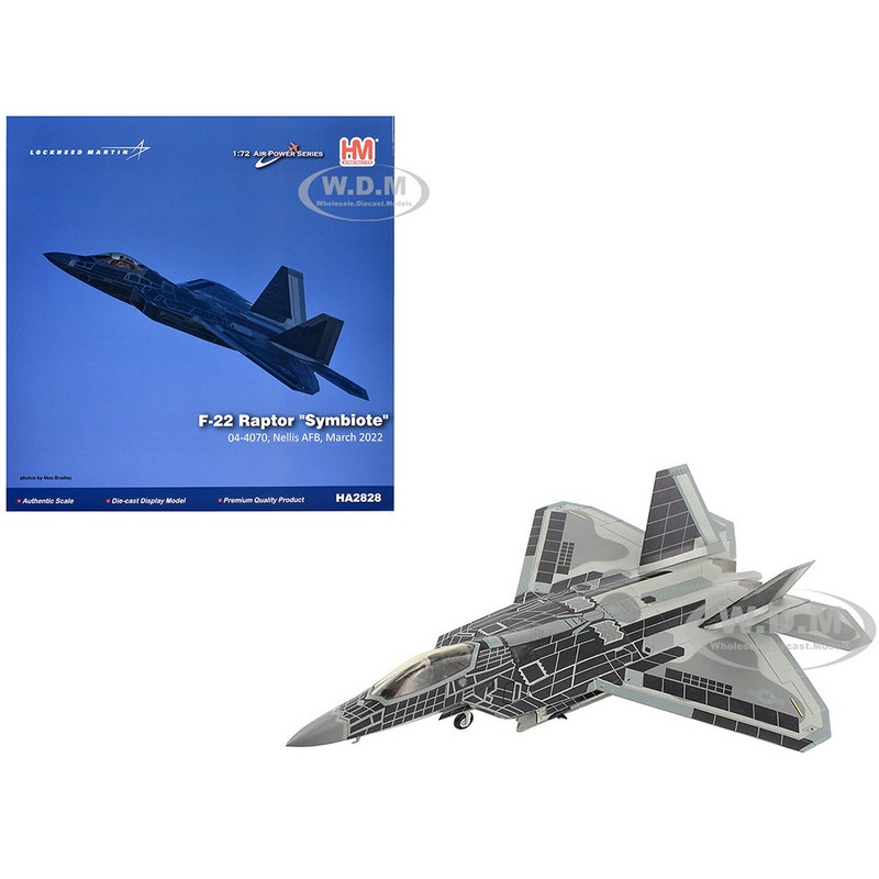 Lockheed F-22A Raptor Stealth Aircraft Symbiote, Nellis AFB, NV (2021) United States Air Force Air Power Series 1/72 Diecast Model by Hobby Master