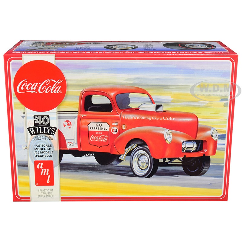Skill 3 Model Kit 1940 Willys Gasser Pickup Truck Coca-Cola 1/25 Scale Model by AMT