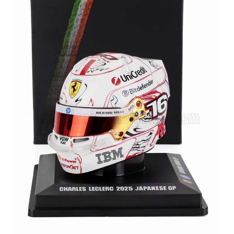 BELL HELMET – HELMET F1 CHARLES LECLERC TEAM FERRARI HP N 16 JAPAN GP 2025 – WHITE RED