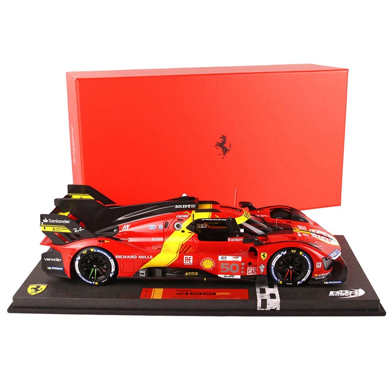 Ferrari 499P Hypercar #50 Antonio Fuoco – Miguel Molina – Nicklas Nielsen Ferrari AF Corse 24 Hours of Le Mans (2023) with DISPLAY CASE Limited Edition to 250 pieces Worldwide 1/18 Model Car by BBR