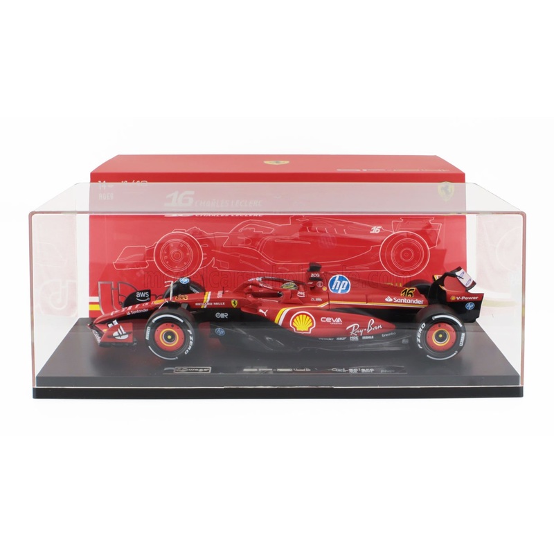 FERRARI | F1  SF-24 TEAM SCUDERIA FERRARI N 16 WINNER ITALY MONZA GP 2024 CHARLES LECLERC – CON VETRINA – WITH SHOWCASE