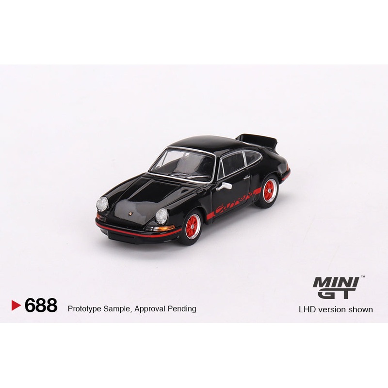 Mini GT 1:64 Porsche 911 Carrera RS 2.7 Black with Red Livery LHD (MGT00688-CH)