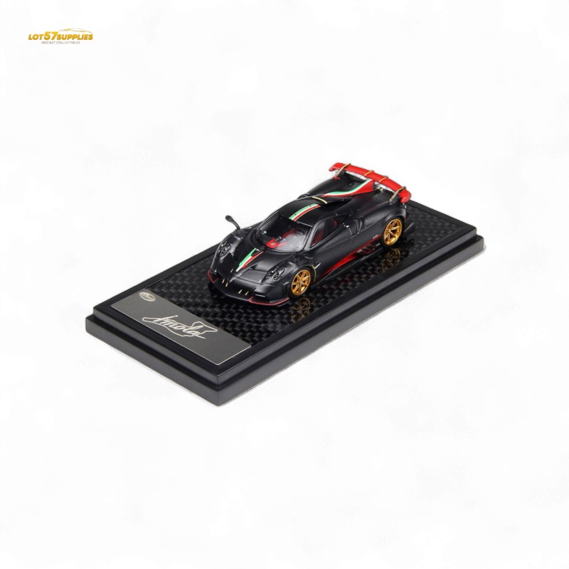 (Pre-Order) LCD Pagani Imola – Matte Black Carbon with Italian Flag 1:64
