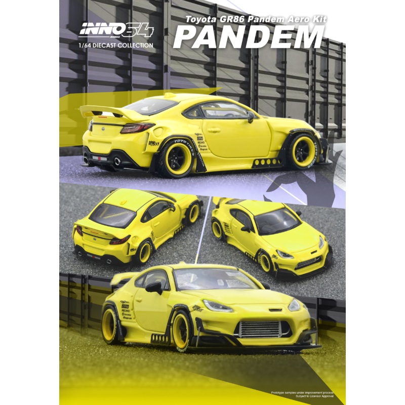 *PREORDER* INNO64 1:64 Toyota GR86 PANDEM in Yellow
