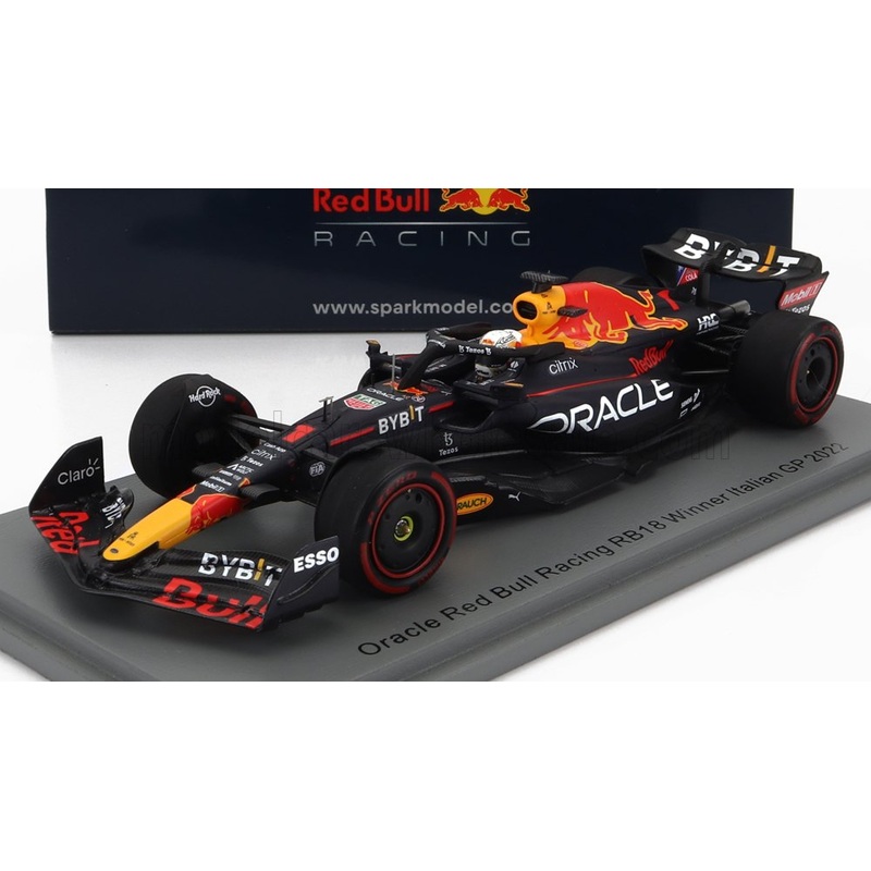 RED BULL | F1  RB18 TEAM ORACLE RED BULL RACING N 1 WINNER MONZA ITALY GP WORLD CHAMPION 2022 MAX VERSTAPPEN | MATT BLUE YELLOW
