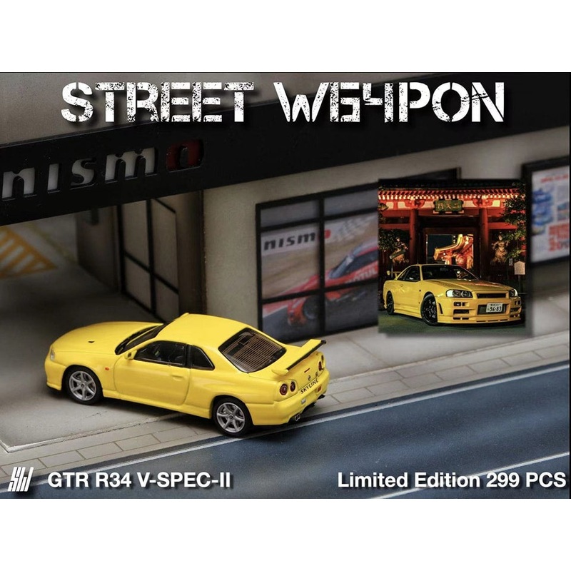 Street Weapon 1/64 GTR R34 V-SPEC-II Yellow