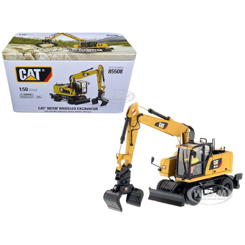 CAT Caterpillar M318F Wheeled Excavator with Operator High Line Series 1/50 Diecast Model by Diecast Masters