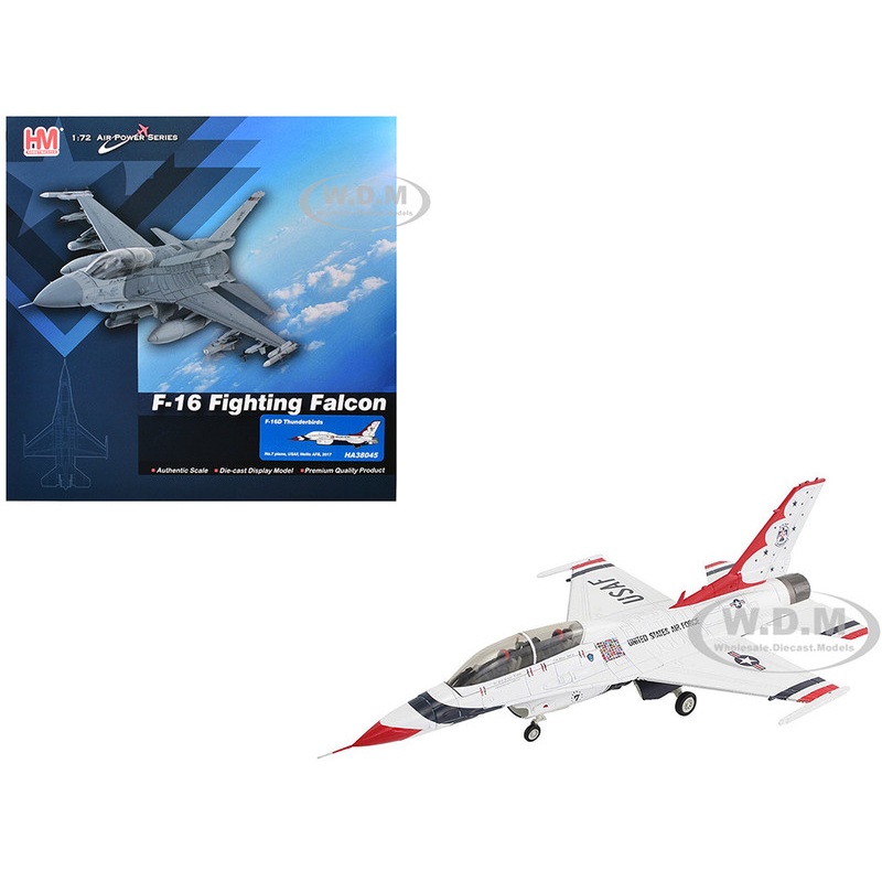 Lockheed F-16D Fighting Falcon Fighter Aircraft No.7, Thunderbirds, Nellis Air Force Base (2017) United States Air Force Air Power Series 1/72 Diecast Model by Hobby Master