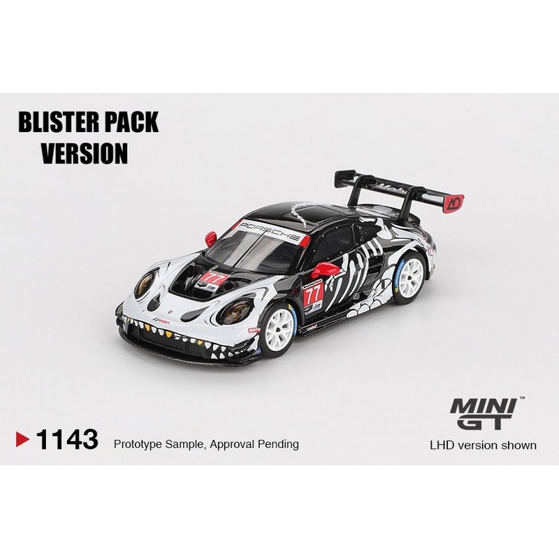 * PRE ORDER * MINI GT #1143 1/64 Porsche 911 GT3 R #77 AO Racing 2025 IMSA  Petit Le Mans – BLISTER PACK