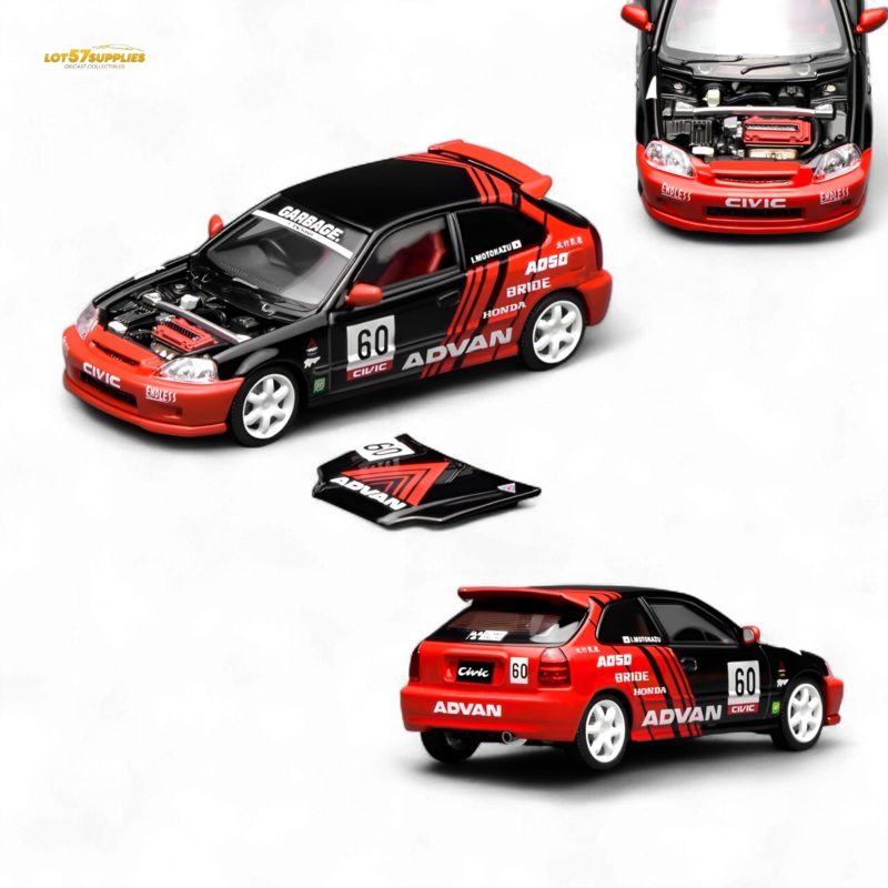 (Pre-Order) Motorhelix Honda Civic Type R (EK9) – Advan Livery 1:64