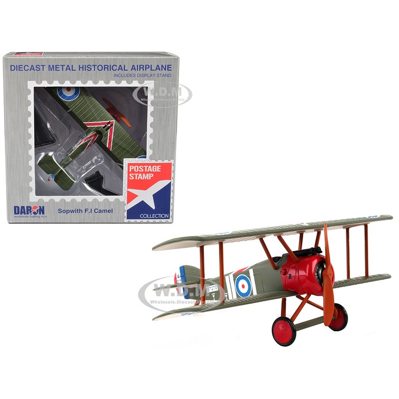 Sopwith FI Camel Fighter Aircraft Captain Arthur Roy Brown Royal Air Force 1/63 Diecast Model Airplane by Postage Stamp