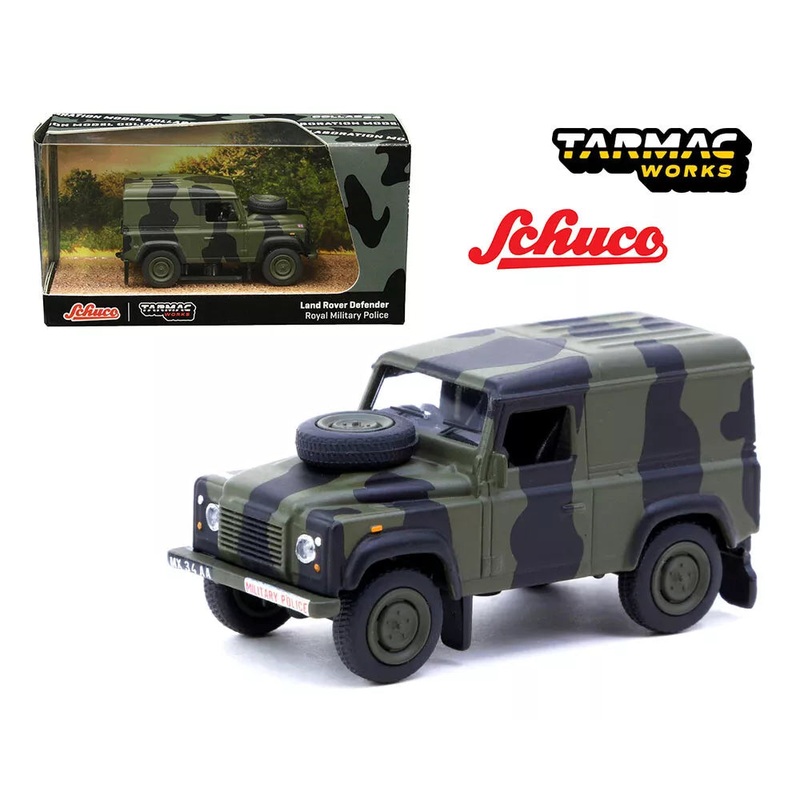 TARMAC WORKS X SCHUCO 1/64 LAND ROVER DEFENDER ROYAL MILITARY POLICE – GLOBAL 64