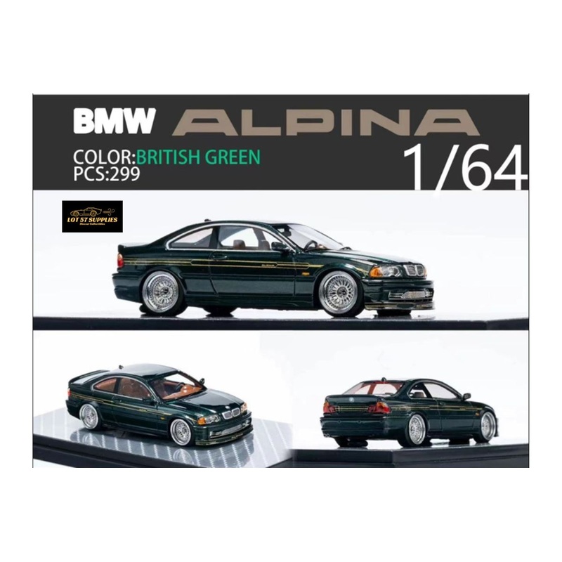YM Model x SONGS BMW E46 Alpina B3 in British Green Limited to 299 Pcs 1:64