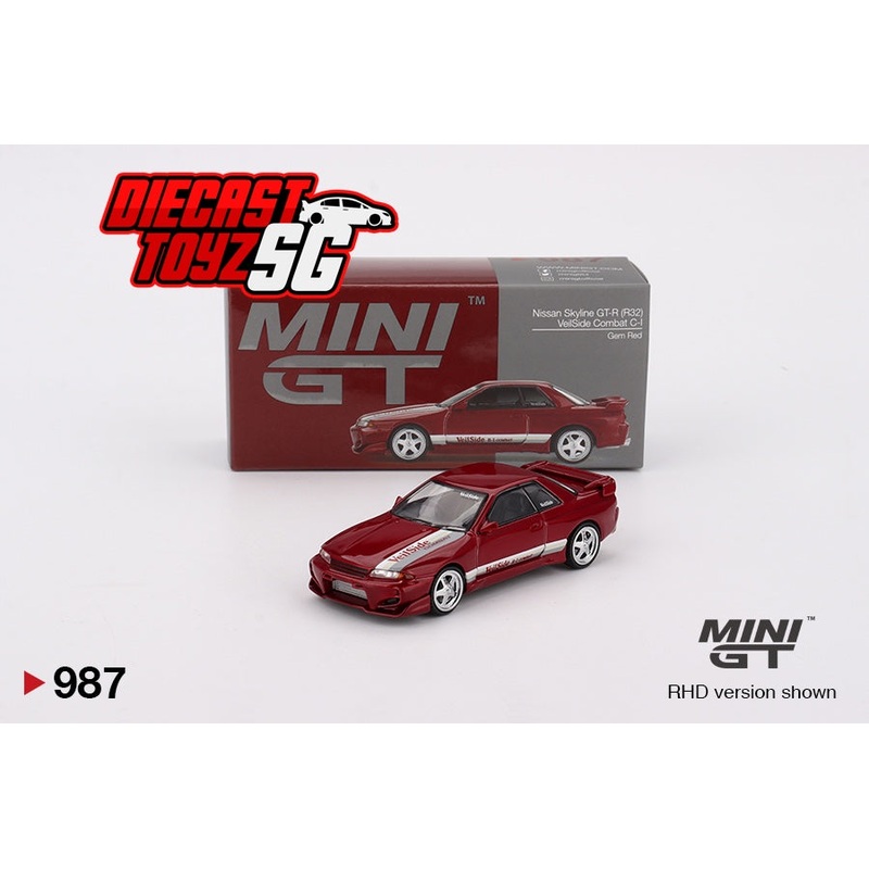 MINI GT #987 1/64 Nissan Skyline GT-R (R32) VeilSide Combat C-I Gem Red (RHD)
