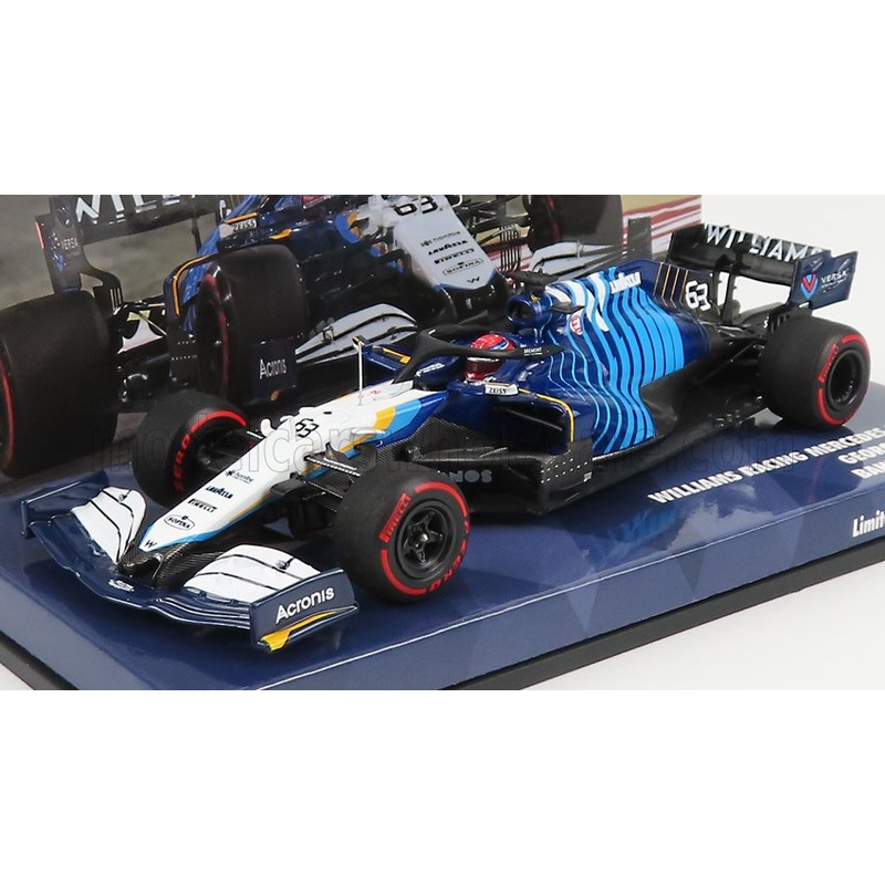 WILLIAMS – F1  FW43B MERCEDES M12 EQ POWER+ TEAM  WILLIAMS RACING N 63 BAHRAIN GP 2021 GEORGE RUSSELL – WHITE LIGHT BLUE