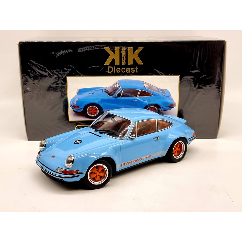 KK-Scale Porsche 911 Singer Coupe Modified Gulf Blue / Orange 1:18 Scale – New
