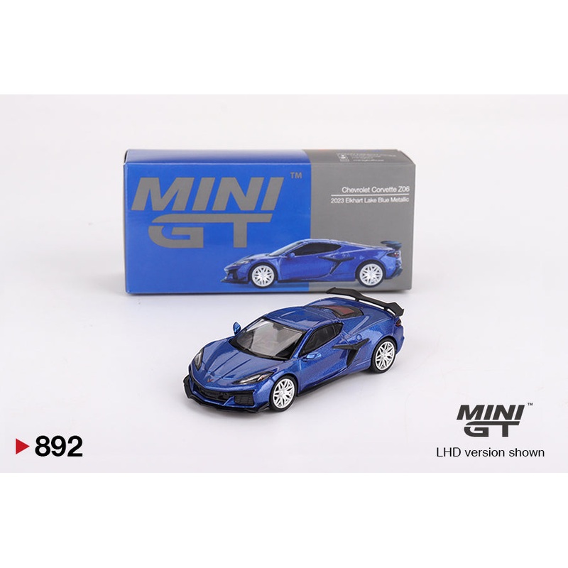 MINI GT #892 1/64 Chevrolet Corvette Z06 2023 Elkhart Lake Blue Metallic (RHD)