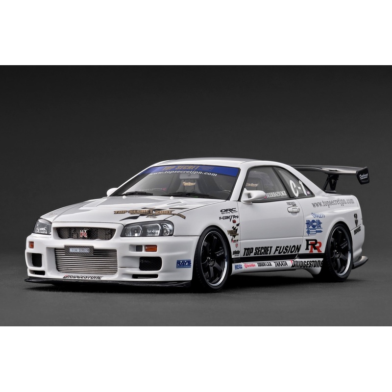*PREORDER* Ignition Model 1:18 Nissan Skyline 34GT-R (R34) TOP SECRET in White