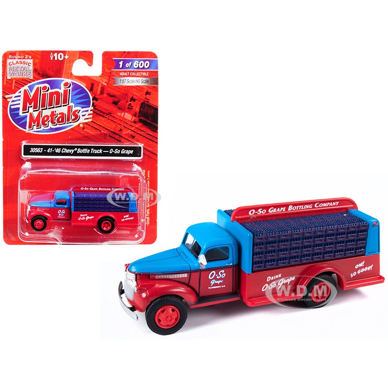 1941-1946 Chevrolet Delivery Bottle Truck O-So Grape 1/87 (HO) Scale Model by Classic Metal Works