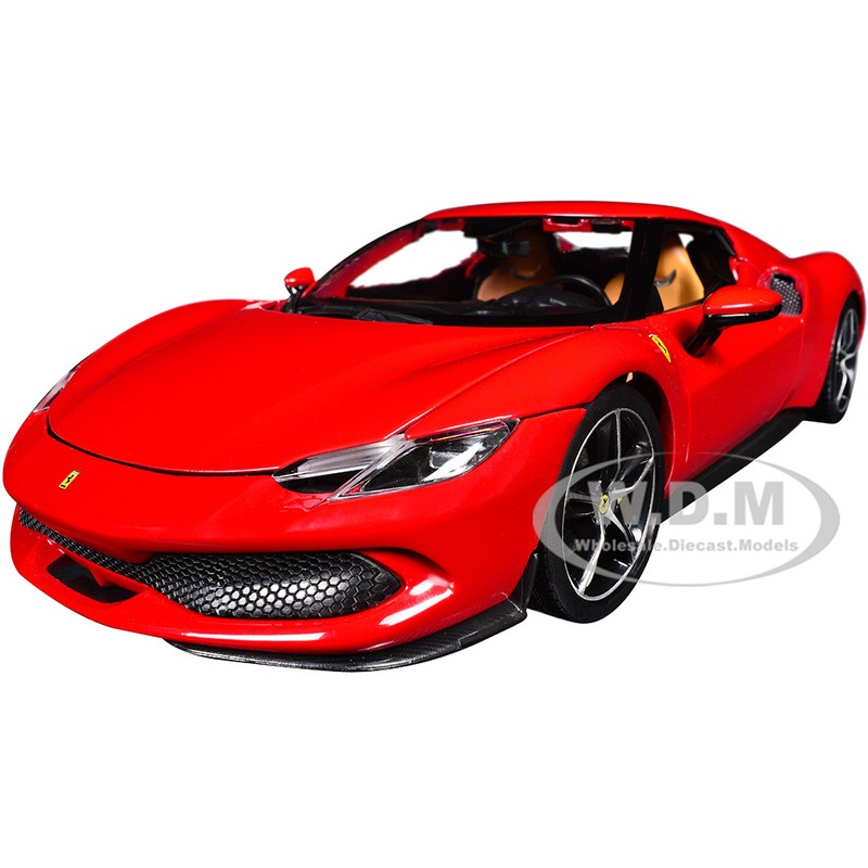Ferrari 296 GTB Red Race + Play Series 1/18 Diecast Model Car by Bburago