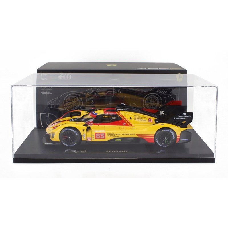 FERRARI | 499P 3.0L TURBO V6 TEAM AF CORSE N 83 24h LE MANS 2024 ROBERT KUBICA – ROBERT SHWARTZMAN – YIFEI YE – CON VETRINA – WITH SHOWCASE
