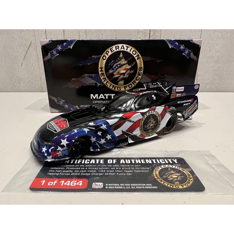 Matt Hagan 2023 Operation Healing Force 1:24 Funny Car NHRA Diecast