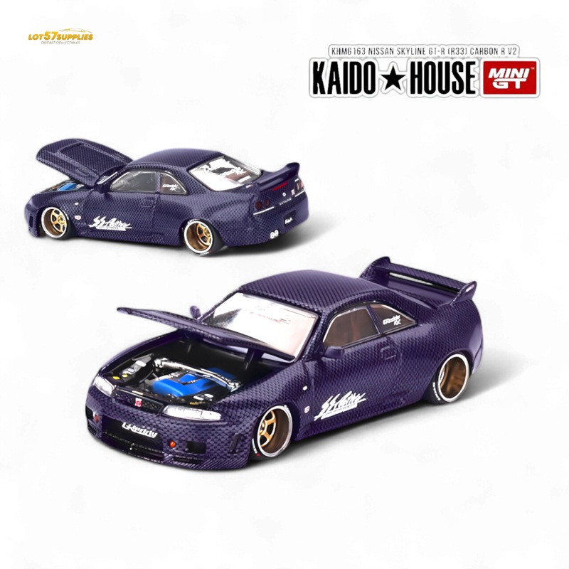 Mini GT x Kaido House Nissan Skyline GT-R (R33) Purple Active Carbon R V2 1:64 KHMG163