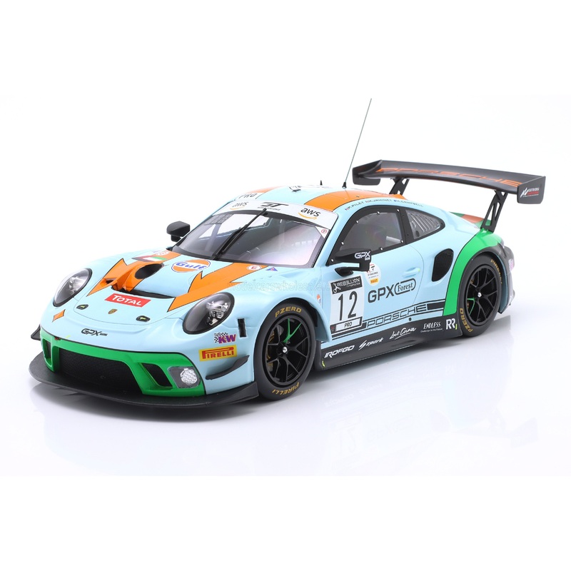 PORSCHE – 911 991-2 GT3 R TEAM GPX RACING GULF N 12 24h SPA 2020 MATT CAMPBELL – PATRICK PILET – MATHIEU JAMINET – LIGHT BLUE RED