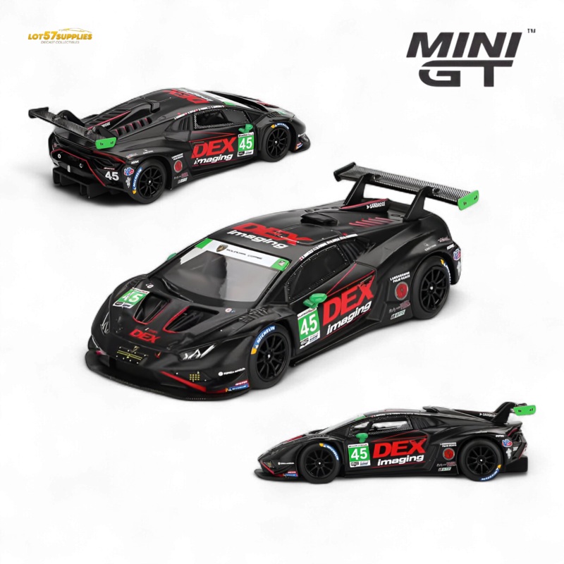 (Pre-Order) MiniGT Lamborghini Huracan STO2 LB 645 DEX Imaging 2024 IMSA Daytona 24 Hrs 1:64