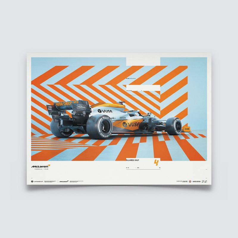 McLaren X Gulf – Horizontal – Lando Norris – 2021 Limited Edition Print
