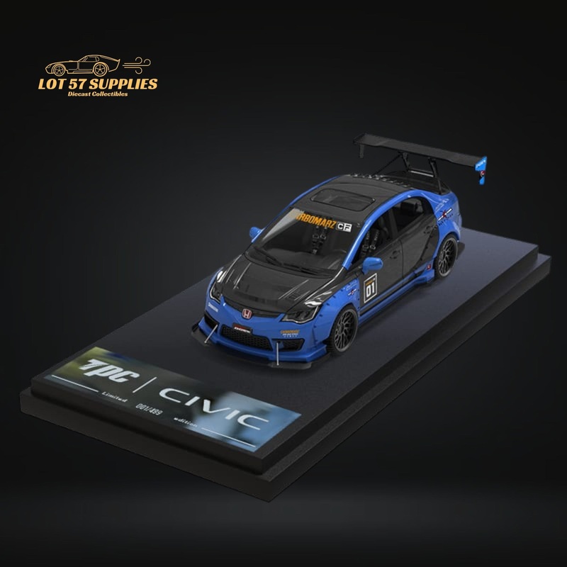 TimeMicro Honda Civic FD2 Modified Blue WideBody CARBOMARZ Ordinary Version 1:64