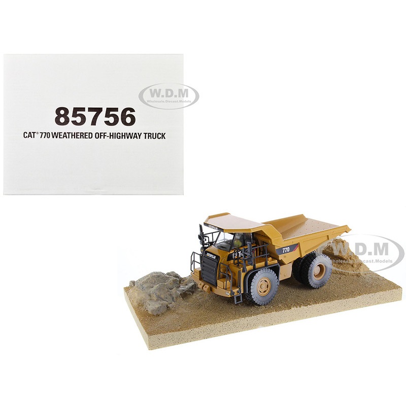 CAT Caterpillar 770 Off-Highway Truck Yellow (Weathered) with Operator Weathered Series 1/50 Diecast Model by Diecast Masters
