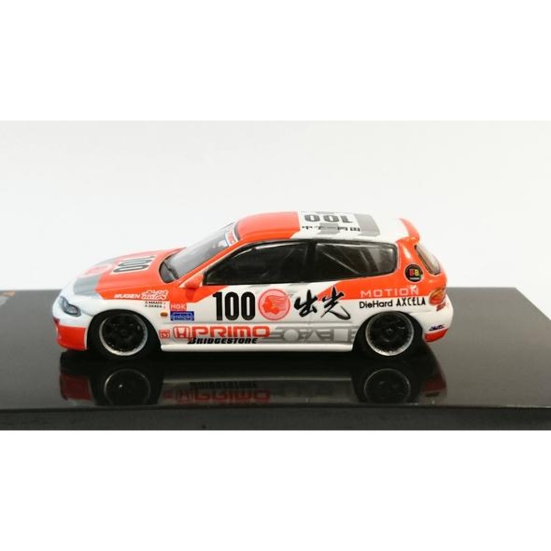 Tarmac Works 1/64 HONDA CIVIC EG6 Group A Racing Idemitsu Motion JTCC Livery #100