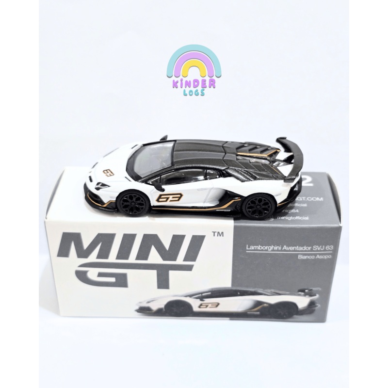 Mini GT Lamborghini Aventador SVJ 63 – Bianco Asopo (Open Box)