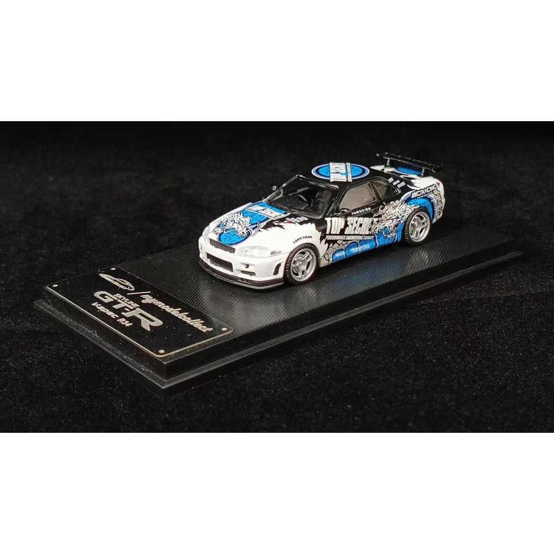 Model Collect 1:64 Nissan GT-R R34 V-SPEC-II Top Secret White Edition