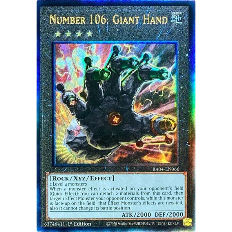 Number 106: Giant Hand [RA04-EN066] Prismatic Ultimate Rare