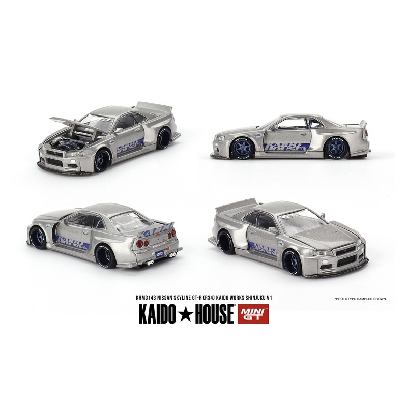 [ Kaido House x MINI GT ] NISSAN SKYLINE GT-R (R34) KAIDO WORKS SHINJUKU V1 KHMG143