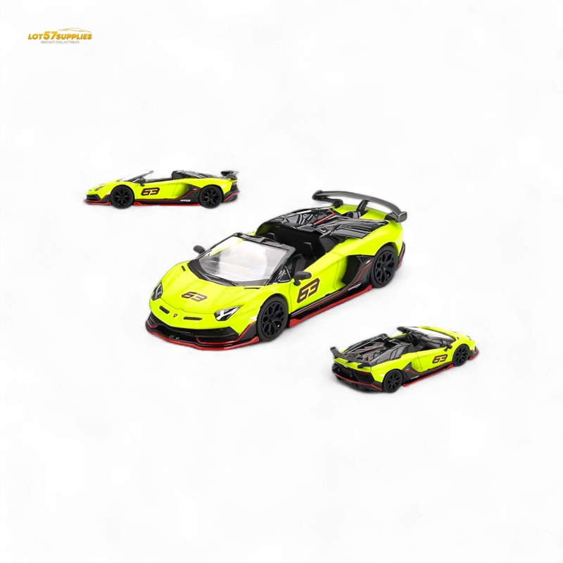 Mini-GT Lamborghini Aventador SVJ 63 Roadster Verde Shock #887 1:64