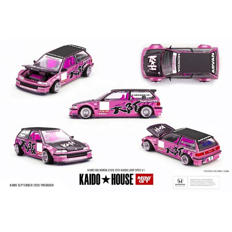 * PRE ORDER * [ Kaido House x MINI GT ] 1/64 Honda Civic (EF) Kaido Loop Spec V1 KHMG198