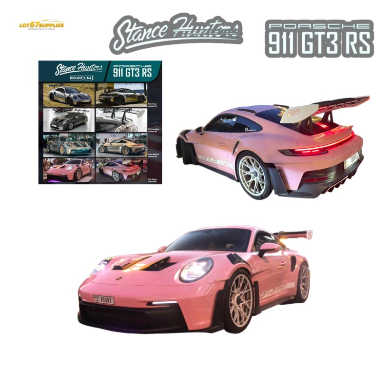 (Pre-Order) Stance Hunters Porsche 911 GT3 RS (992) – Pink Sakura 1:64
