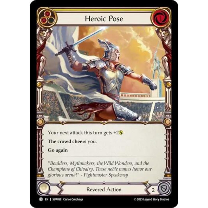 Heroic Pose (Yellow) [SUP058] (Super Slam)  Rainbow Foil