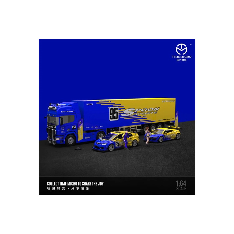Time Micro 1/64 Spoon Honda Civic (FD2) – Honda NSX – Scania Container Truck Set