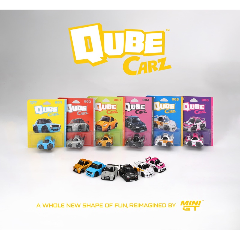 * PRE ORDER * MINI GT QubeCarz Nissan Set ( Chance for Chase ) QZ00101-601 BL ( 6 Cars )