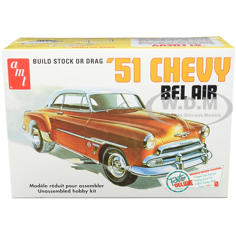 Skill 2 Model Kit 1951 Chevrolet Bel Air 2-in-1 Kit Retro Deluxe Edition 1/25 Scale Model by AMT