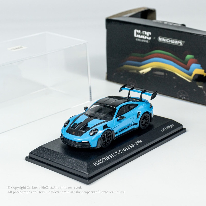 MINICHAMPS 1:64 PORSCHE 911 (992) GT3 RS – 2024 – BLUE W WEISSACH PACKAGE EXCLUSIVE FOR CLDC