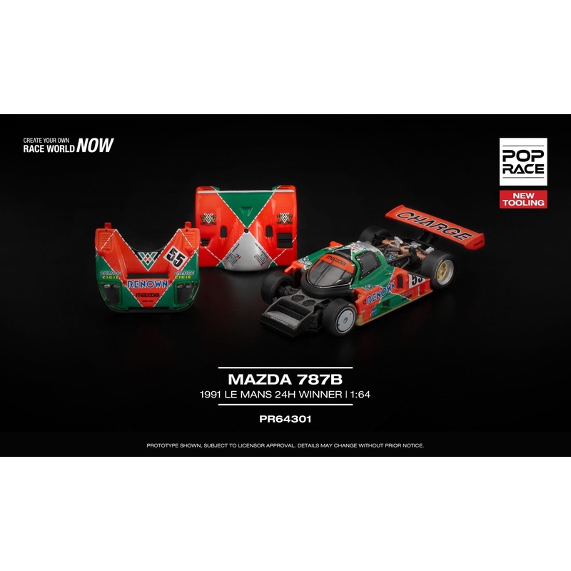 * PRE ORDER * POP RACE 1/64 MAZDA 787B 1991 LE MANS 24H WINNER PR640301