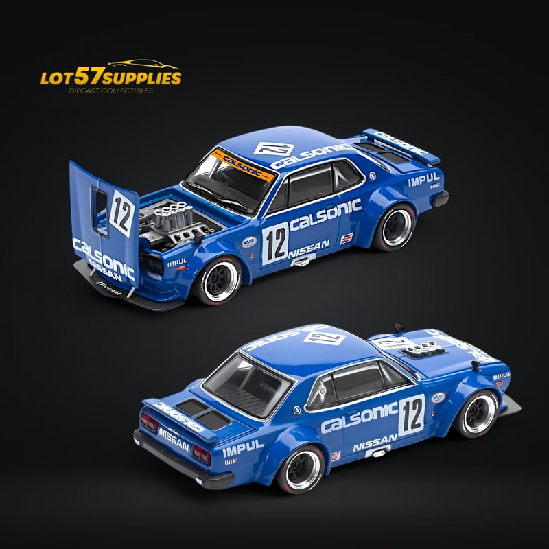(Pre-Order) PopRace Skyline GT-R V8 Drift (Hakosuka) – Calsonic Blue 1:64