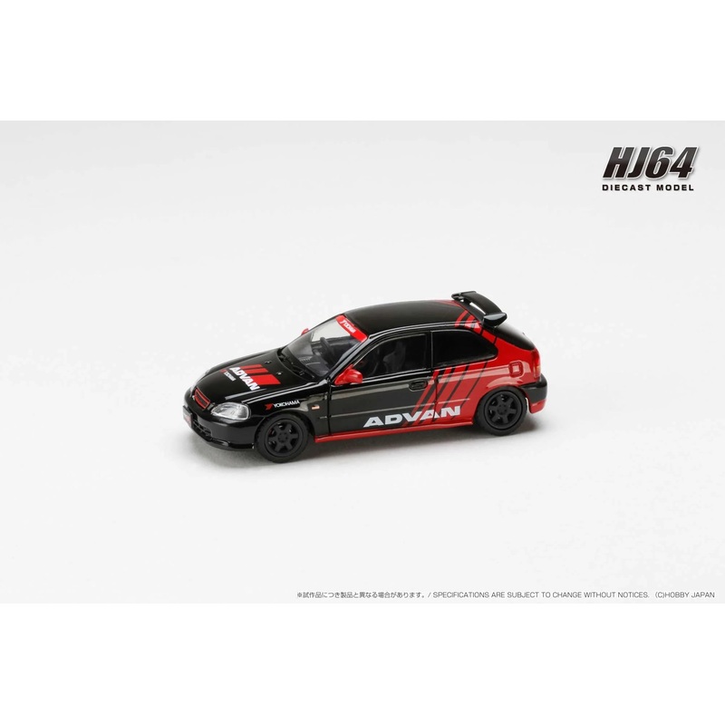 Hobby Japan 1/64 Honda CIVIC TYPE R (E-EK9) 1997 YOKOHAMA ADVAN Customized Color Version Honda Official Licensed
